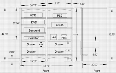 Entertainment Centers Plans on Simple Wooden Entertainment Center With Lots Of Shelves   Pete Brown S